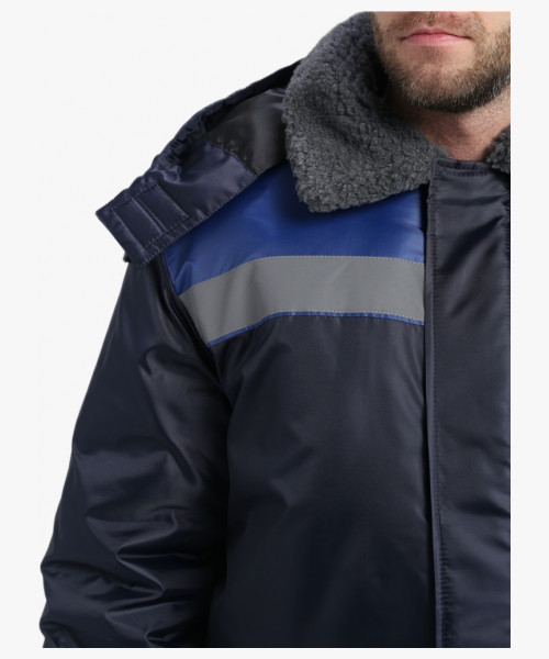 Куртка зимняя для бригадира NEW (тк.Оксфорд), т.синий/васильковый