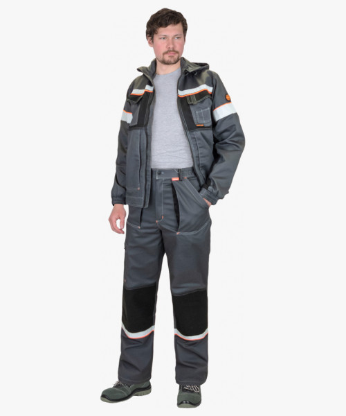 Костюм СИРИУС-РОДОС куртка, брюки, темно-серый с черным