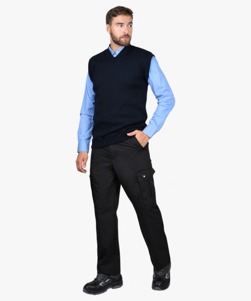 Жилет трикотажный тёмно-синий