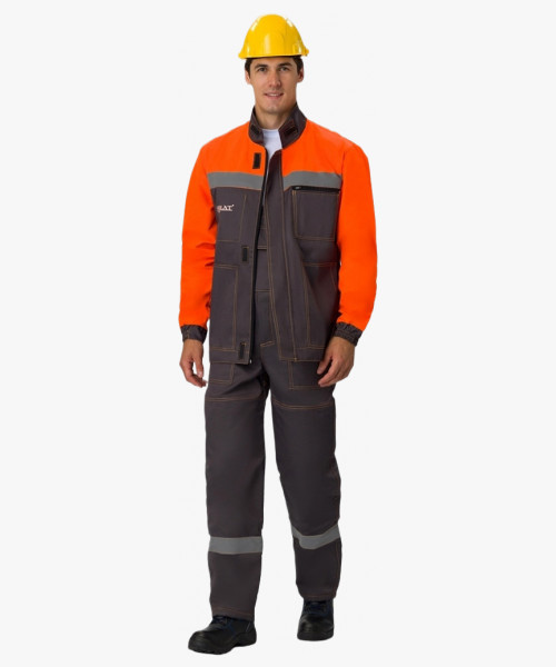 Костюм лесоруба Волат-Урбан СОП (тк.Нортон,262) п/к, серый/черный/оранжевый