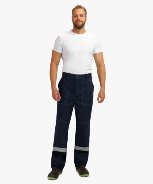 Костюм Лигор-1 СОП (тк.Саржа,250) брюки, т.синий/васильковый