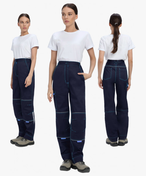 Брюки женские ProfLineSpecialist (тк.Смесовая,240), т.синий/васильковый