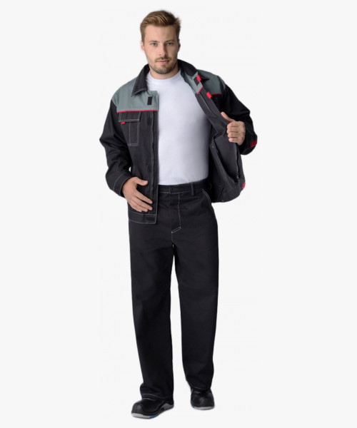 Костюм Флагман-Фаворит-1 (тк.Саржа,250) брюки, т.серый/серый