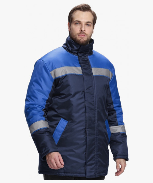 Куртка зимняя Стандарт (Оксфорд), темно-синий/васильковый