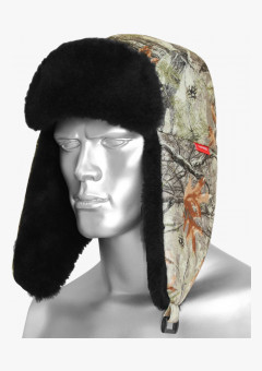 Шапка-ушанка ОХОТА КМФ Светлый лес (тк. Алова)