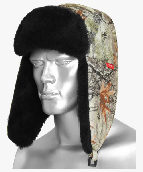 Шапка-ушанка ОХОТА КМФ Светлый лес (тк. Алова)