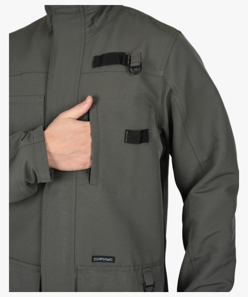 Костюм СИРИУС-ТРИТОН куртка, брюки хаки с черным тк.Кошачий глаз