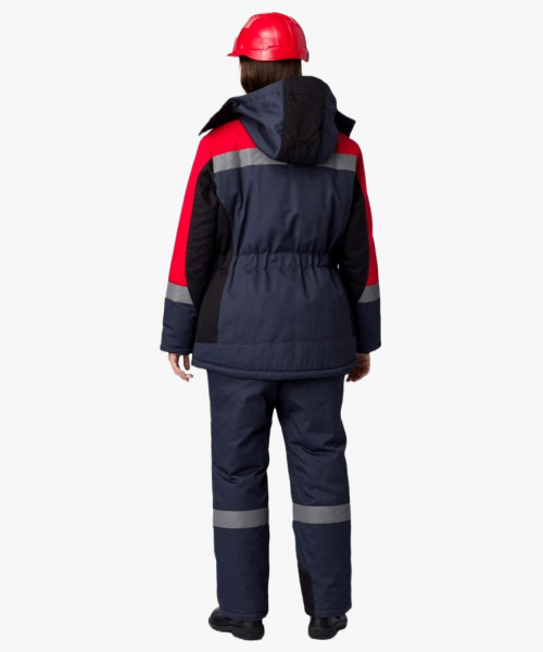 Костюм зимний женский Вектрон-2 СОП У. (тк.Смесовая,240) п/к, черный/красный/серый