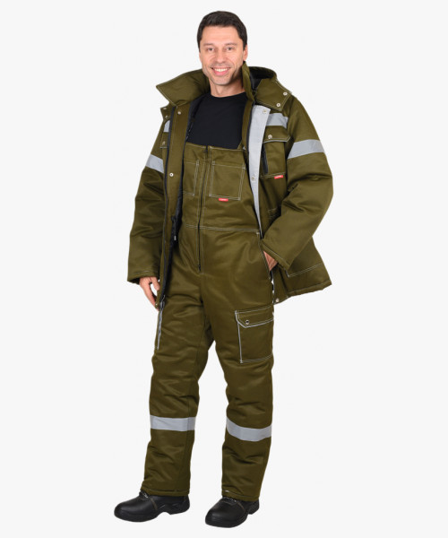 Костюм мужской зимний СИРИУС-ТИТАН куртка, п/к, хаки