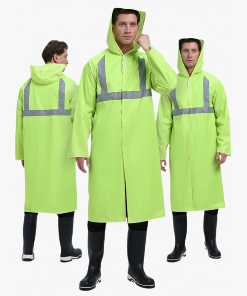 Плащ влагозащитный сигнальный ProfLineBase СОП (ПВХ,180), желтый