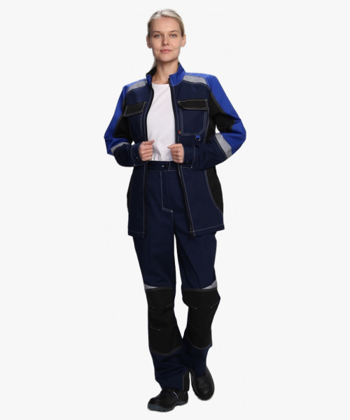 Костюм женский Формула-1 IMP (тк.Смесовая,240) брюки, т.синий/васильковый/черный