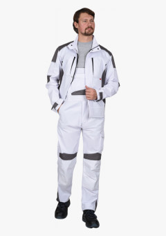 Костюм СИРИУС-ЦИТРИН куртка, п/к белый со средне-серым