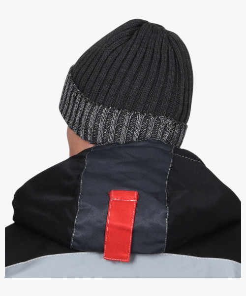 Шапка темно-серая с СВ-элементами СИРИУС Юка, с утеплителем Тинсулейт (х12х60)