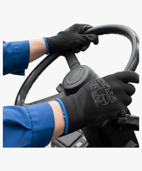 Перчатки ProfLineSpecialist нейлоновые с ПУ-покрытием, черный