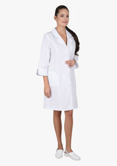 Халат СИРИУС-ЖАСМИН женский белый со светло-бирюзовым