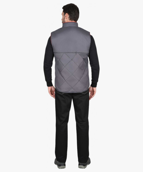 Жилет СИРИУС-ЕВРОПА удлиненный (на подкладке флис) т.серый (оттенок Баклажан)