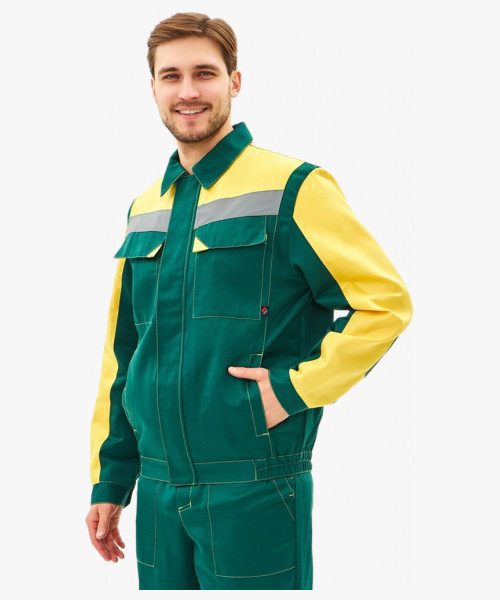 Костюм Сфера-2 СОП CH (тк.Смесовая,210) п/к, зеленый/желтый