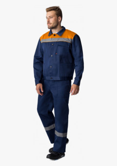 Костюм Труженик-2 СОП (тк.Смесовая,210) п/к, т.синий/оранжевый