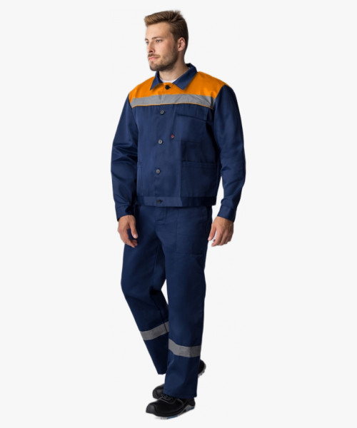 Костюм Труженик-2 СОП (тк.Смесовая,210) п/к, т.синий/оранжевый