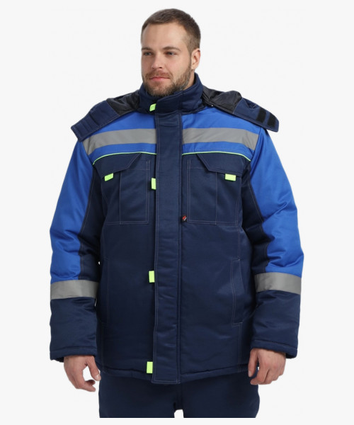 Костюм зимний Бивек-2 СОП (тк.Смесовая,210) пк, т.синий/васильковый/лимонный