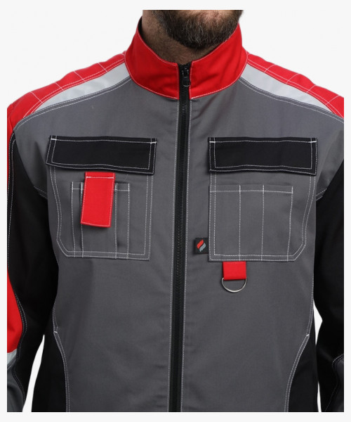 Костюм Вектрон-2 (тк.Смесовая МВО,240) п/к, серый/черный/красный