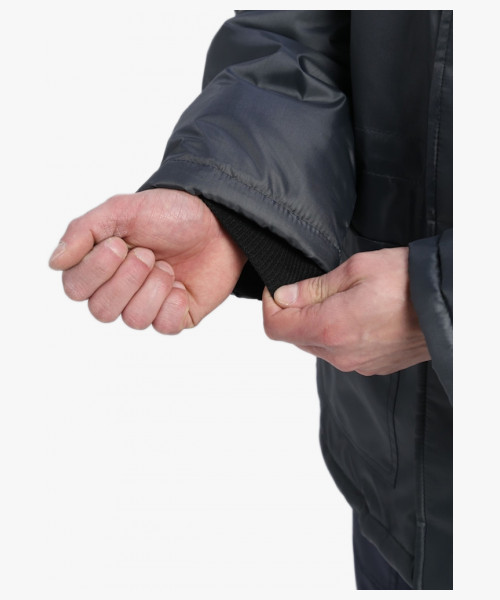 Куртка зимняя для бригадира NEW (тк.Оксфорд), т.серый/красный