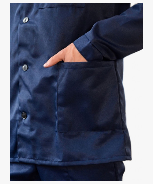 Костюм рабочий (тк.Смесовая,210) брюки, т.синий/лимонный