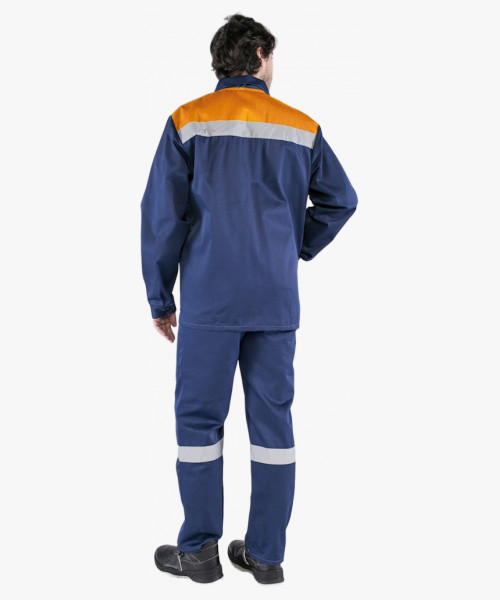 Костюм Стандарт СОП (тк.Смесовая,210) брюки, т.синий/оранжевый