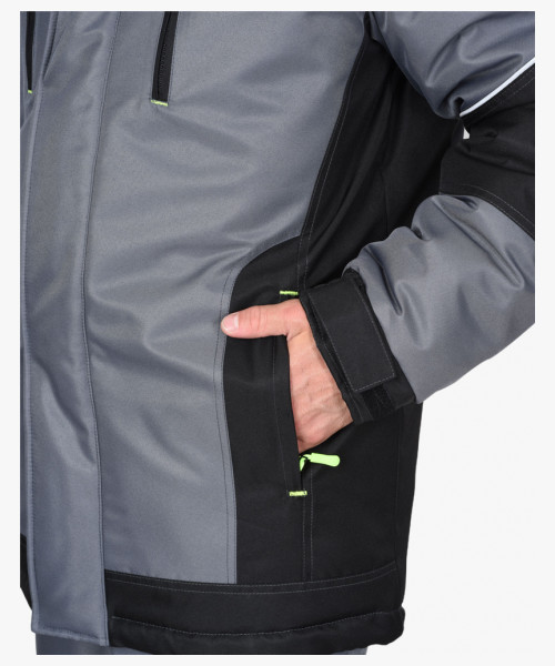 Костюм СИРИУС-АРКТИКА зимний, куртка дл., брюки, средне-серый с черным