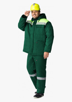 Костюм зимний Партнер NEW (Смесовая, 210) п/к, зеленый/лимон