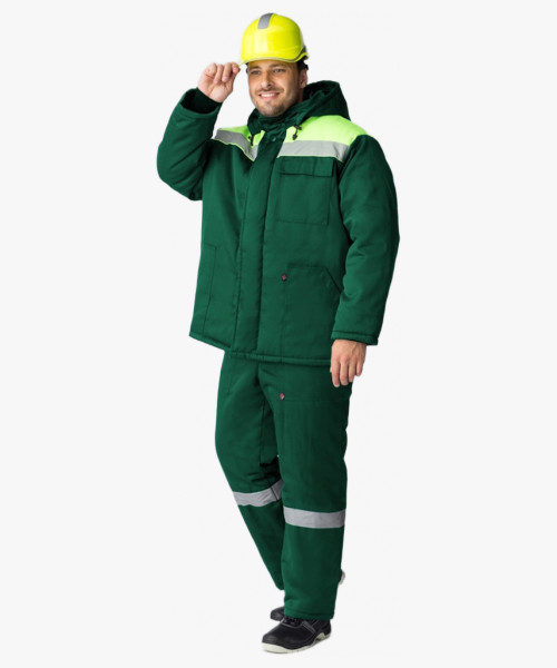 Костюм зимний Партнер NEW (Смесовая, 210) п/к, зеленый/лимон