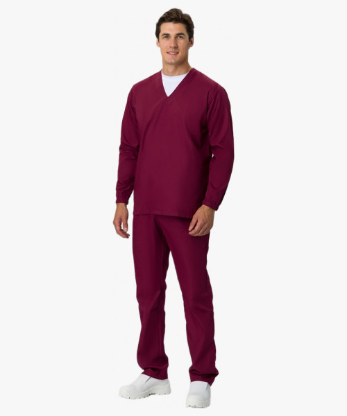 Мужской костюм ХАССП-База (ткань ТиСи, 120), бордовый