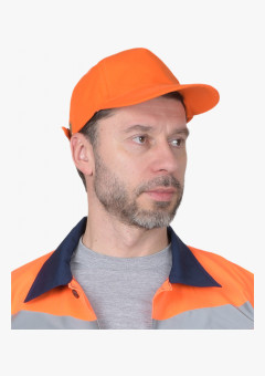 Кепка-бейсболка оранжевая (пакет по 50 шт.,в упаковке 200 шт.)