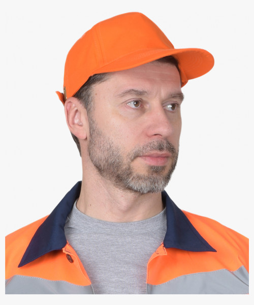 Кепка-бейсболка оранжевая (пакет по 50 шт.,в упаковке 200 шт.)