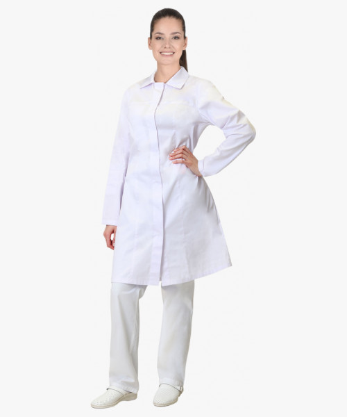 Халат женский СИРИУС-ВАЛЕНСИЯ белый, ХАССП