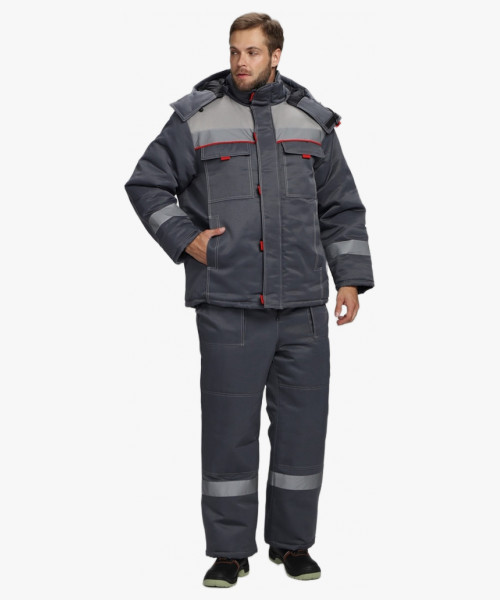 Костюм зимний Флофт-2 NEW (тк.Смесовая,210) п/к, т.серый/св.серый