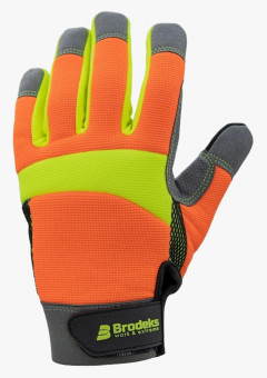 Перчатки рабочие Brodeks G-61, цвет серый, оранжевый, жёлтый флуоресцентный