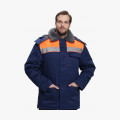 Куртка зимняя для бригадира NEW (тк.Смесовая,210), т.синий/оранжевый