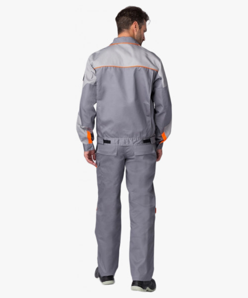 Костюм Союз-Профессионал-1 (тк.Балтекс,240) брюки, серый/св.серый/оранжевый