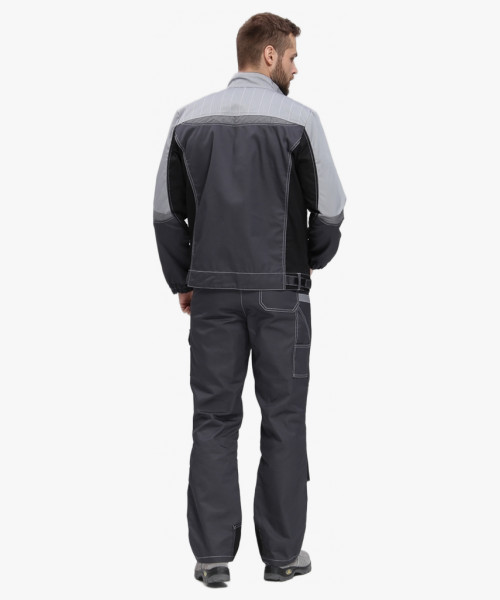 Костюм Вектрон-2 (тк.Смесовая,240) п/к, т.серый/св.серый/черный