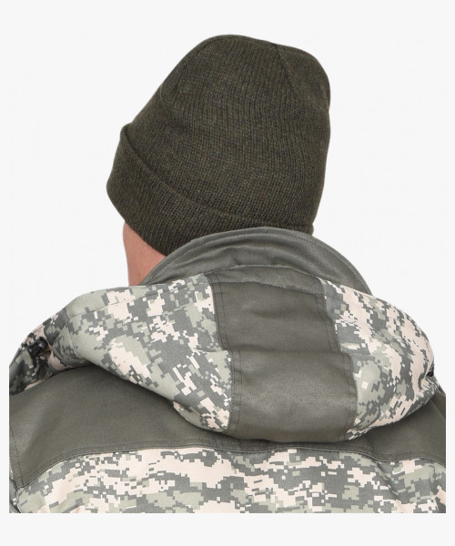 Шапка трикотажная темно-зеленая СИРИУС Юка с утеплителем Тинсулейт (х12х120)