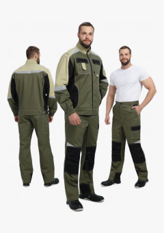 Костюм Вектрон-1 (тк.Смесовая МВО,240) брюки, хаки/черный/бежевый