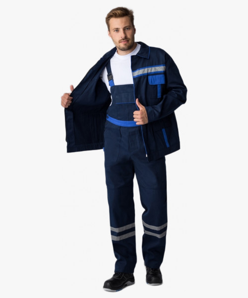 Костюм для ИТР (тк.Саржа,250) п/к, т.синий/васильковый