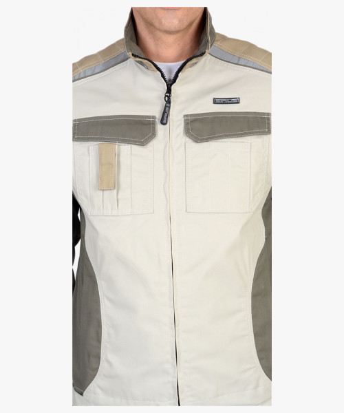 Костюм СИРИУС-КАСПИЙ куртка, п/к, молочный с оливой, песочным и СОП