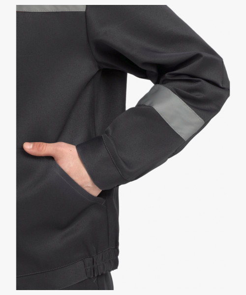 Костюм Лигор-1 СОП У. (тк.Смесовая,210) брюки, черный/красный