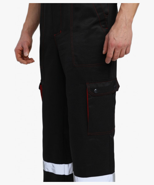 Костюм Нейч-2 СОП с капюшоном (тк.Смесовая,210) п/к, черный/красный