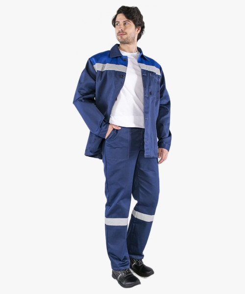 Костюм Стандарт СОП (тк.Смесовая,210) брюки, т.синий/васильковый