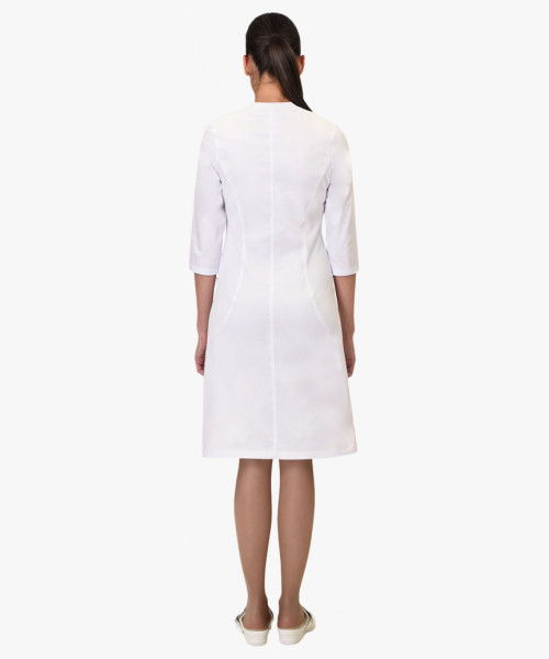 Халат СИРИУС-СТЕЛЛА женский белый с трикотажной вставкой