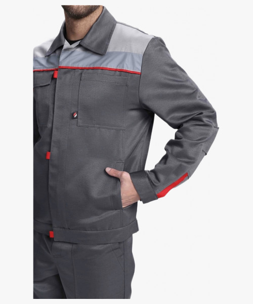 Костюм Фаворит-2 СОП усиленный IMP (тк.Смесовая,210) п/к, т.серый/серый/красный