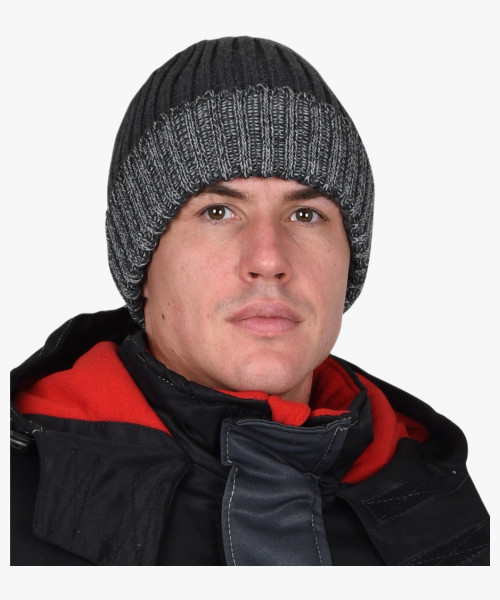 Шапка темно-серая с СВ-элементами СИРИУС Юка, с утеплителем Тинсулейт (х12х60)